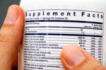 Supplement Facts on Back of Supplement Bottle