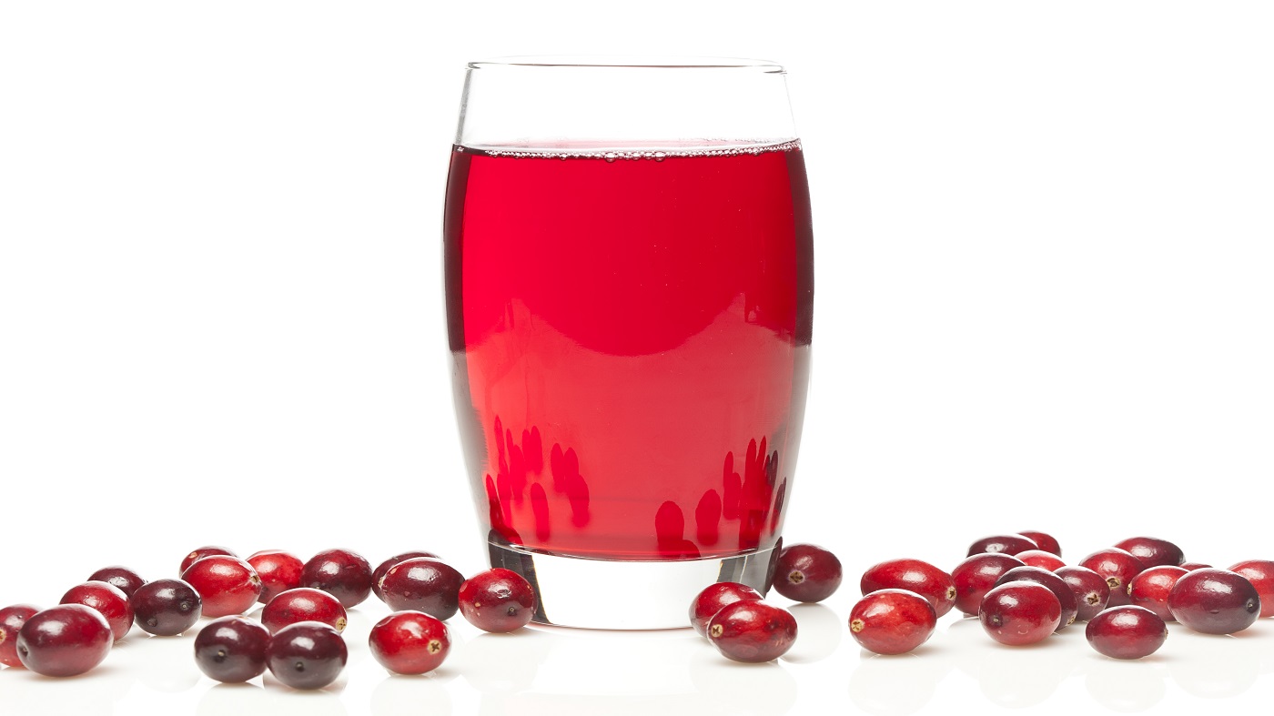 Cranberry Juice for UTIs? -- cranberries and a glass of cranberry juice