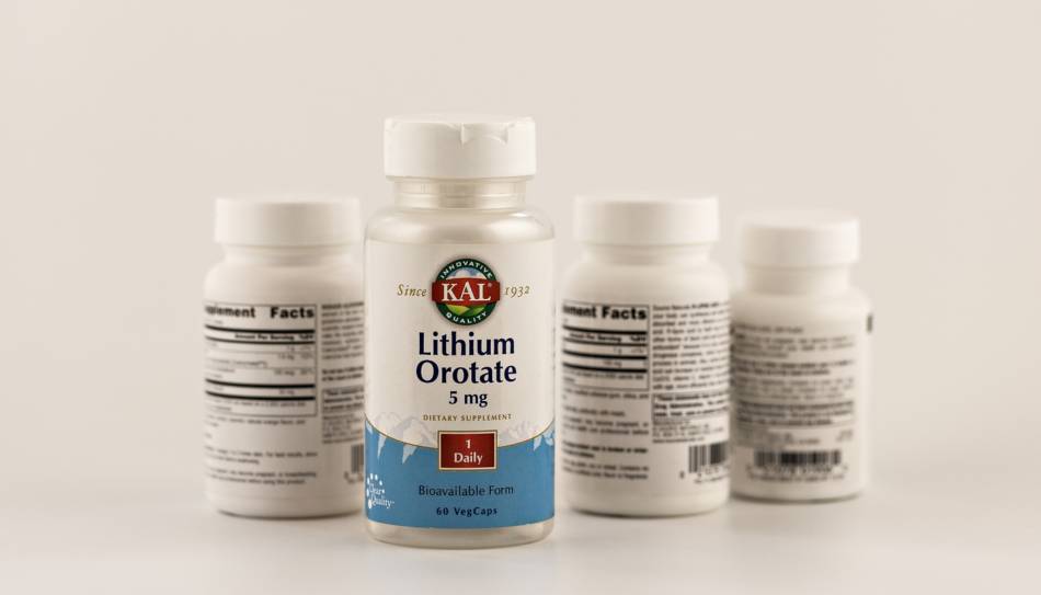Lithium Orotate Supplement Bottle