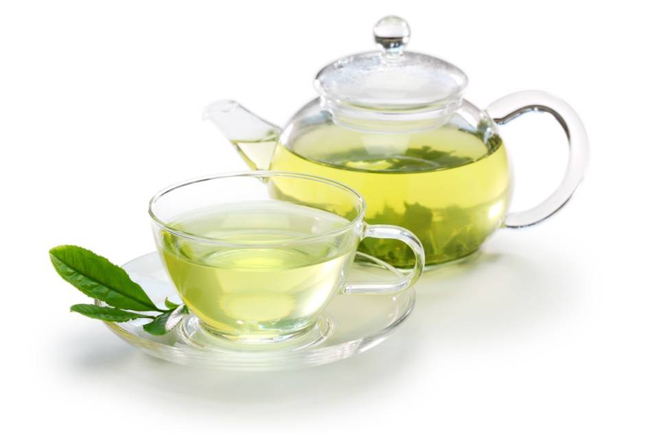 Green Tea for Flu? -- teapot with green tea