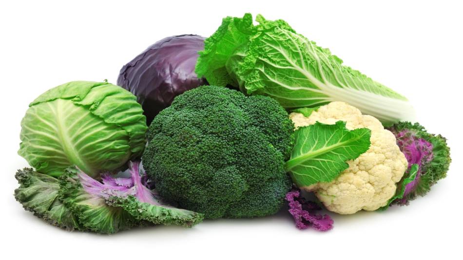  Indole-3-carbinol (I3C) and Cancer Risk -- bunches of broccoli, cabbage and cauliflower