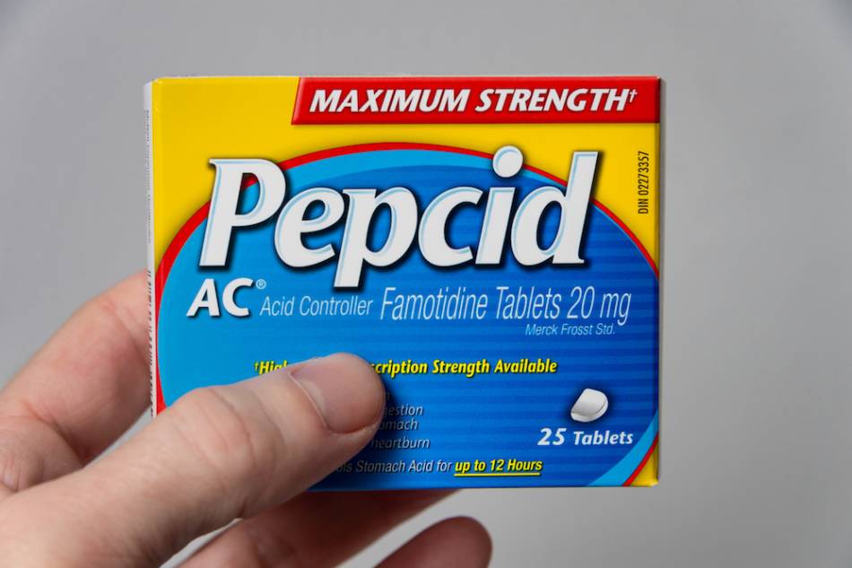 Can Pepcic (famotidine) Treat COVID-19? -- Box of Pepcid and Handout About COVID-19