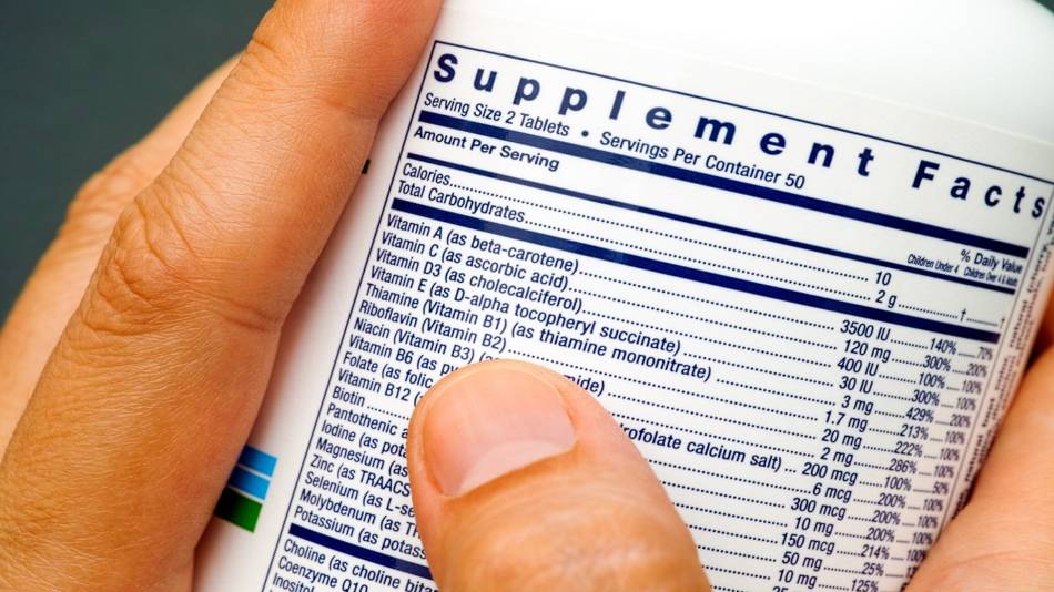 What to Watch Out for When Choosing a Supplement -- Supplement Bottle Label Close-up